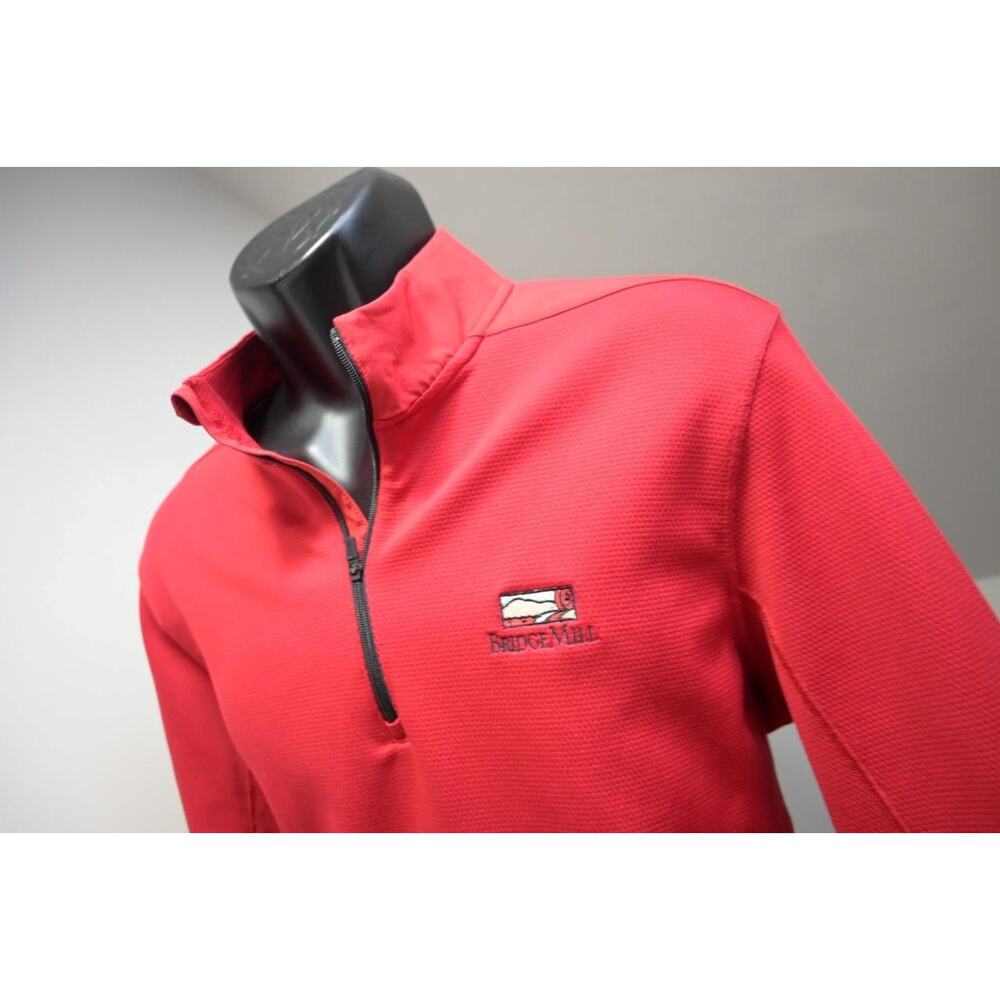 Nike Golf Jacket Dri Fit Performance‎ 1/4 Zip Pull Over Red Mens Sz Large